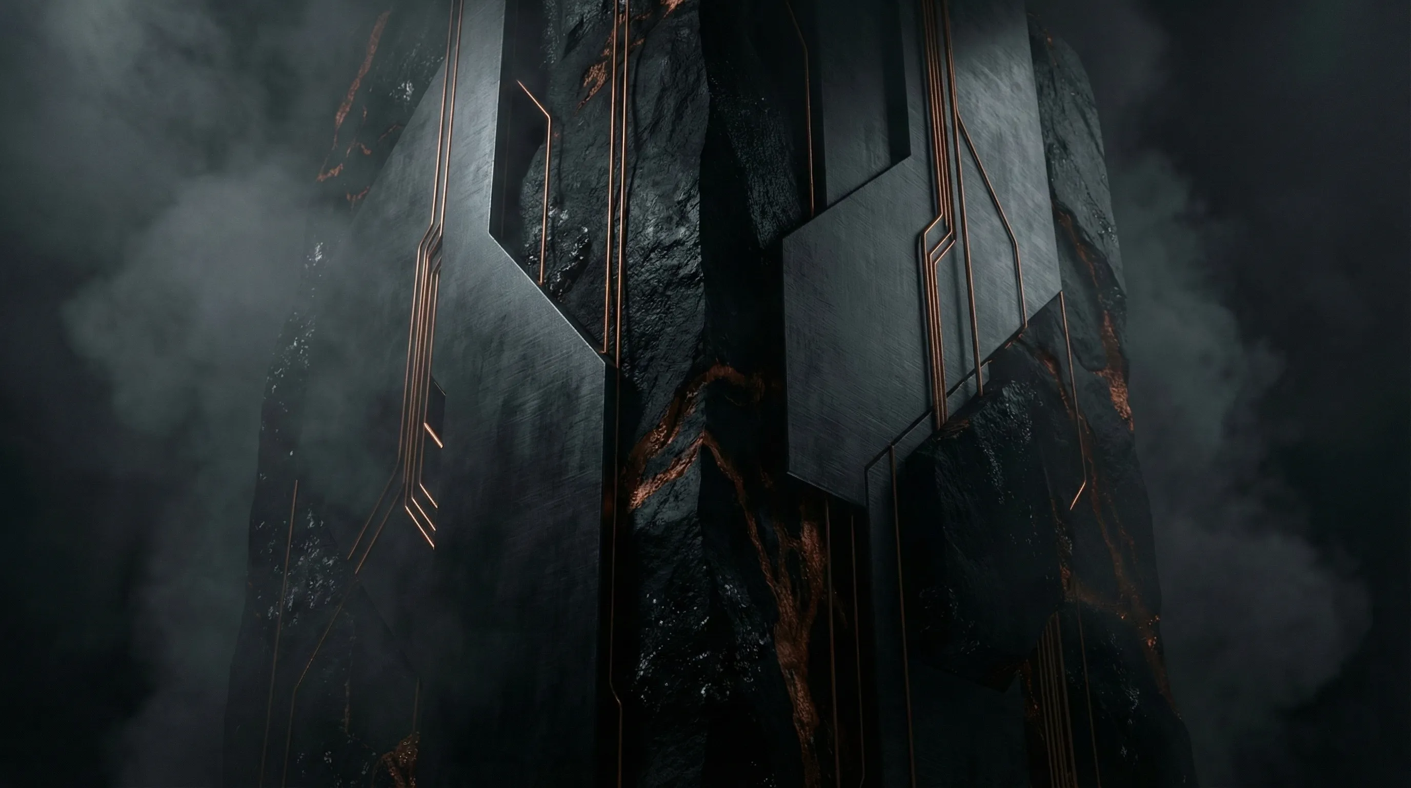 Visual astratto che rappresenta competenze tecnologiche e architetture digitali